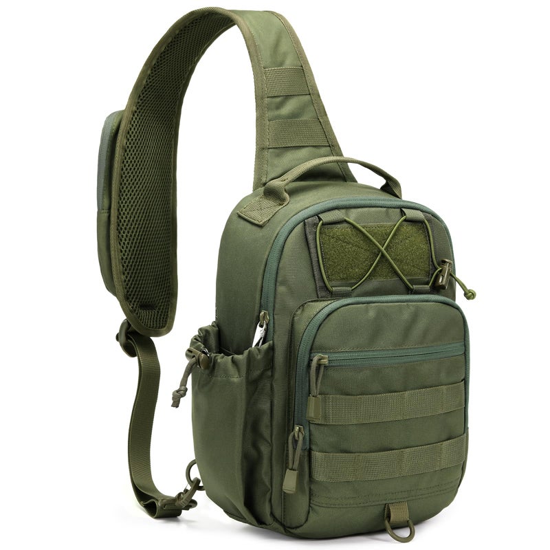 HALOVIE Anti-theft Tactical Sling Bag RFID ArmyGreen Military Shoulder Bag with Phone Pack EDC Molle Crossbody Bag for men - Image 1