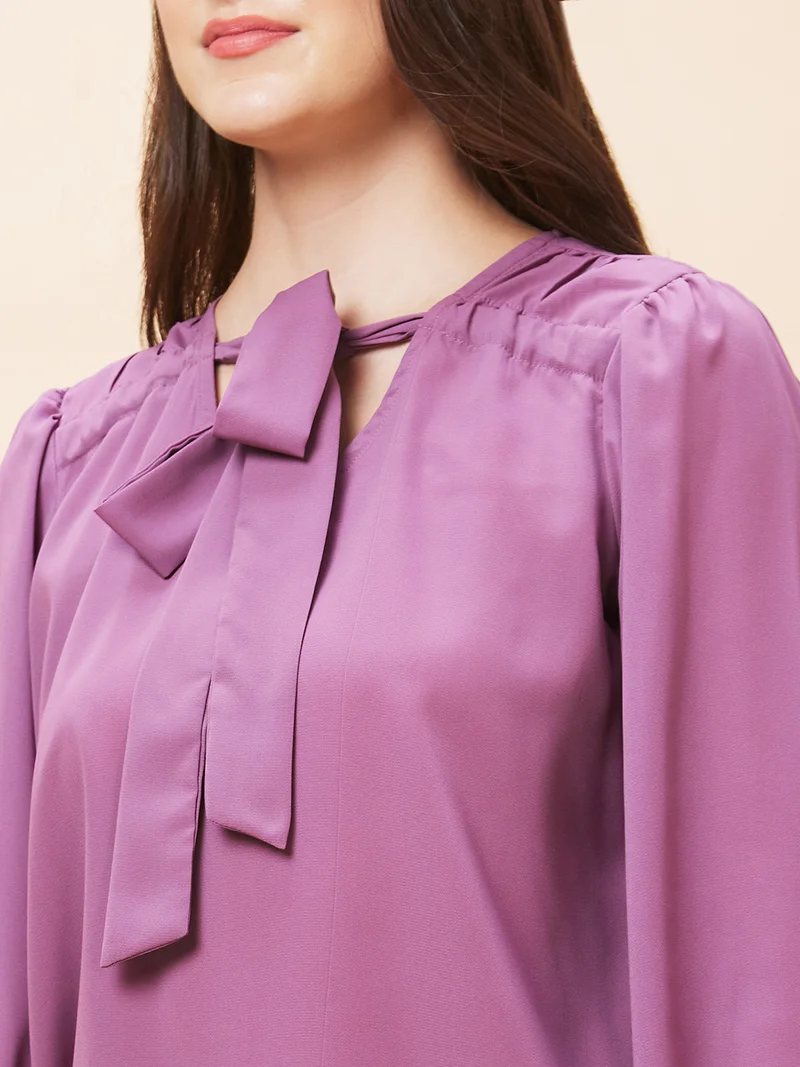 globus Women Tie-Up Neck Shirt Style Top
