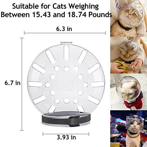 Hoqqf Cat Transparent Muzzle with Breathable Hood, Adjustable Kitten Astronaut Helmet Prevent from pet Biting Chewing Grooming Hoqqf, Ball Mask for Aggressive Cat(XL) - Image 3