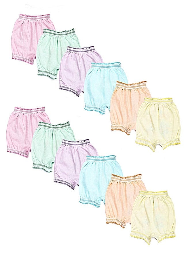Atipriya Cotton Unisex Bloomers for Girls Boys Baby Briefs Printed Kids Innerwear Hipster Short Pants Knickers with Soft Elastic (Set of 12_Multicolor) - Image 2