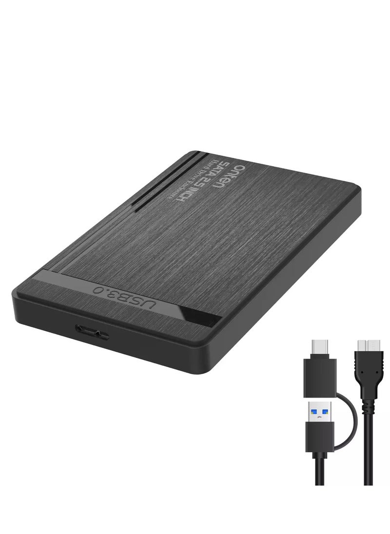 أونتن - حافظة خارجية UHD1 مقاس 2.5 بوصة SSD وHDD – USB 3.2 Gen1 / USB-C إلى SATA – حتى 5 تيرابايت – لحمل محرك الأقراص الصلبة الخارجي لأجهزة الكمبيوتر المحمولة والكمبيوتر الشخصي | أسود (OTN-UHD) - Image 1