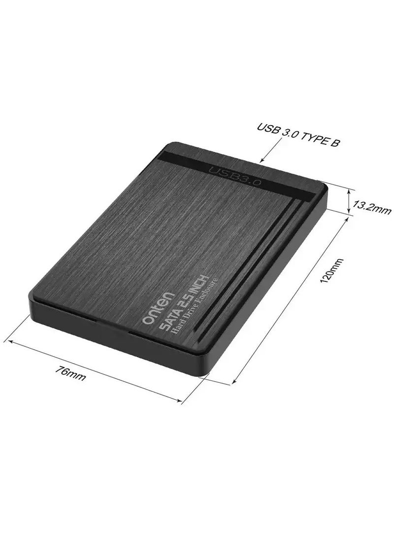أونتن - حافظة خارجية UHD1 مقاس 2.5 بوصة SSD وHDD – USB 3.2 Gen1 / USB-C إلى SATA – حتى 5 تيرابايت – لحمل محرك الأقراص الصلبة الخارجي لأجهزة الكمبيوتر المحمولة والكمبيوتر الشخصي | أسود (OTN-UHD) - Image 1
