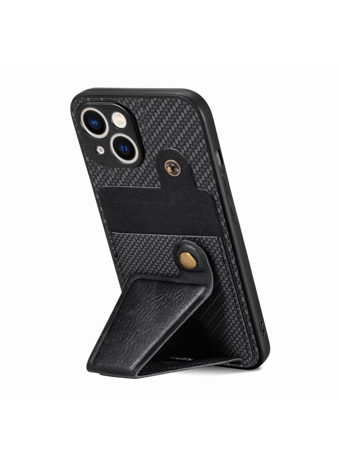 S-TOP Case For iPhone 15 Carbon Fiber Wallet Flip Card K-shaped Holder Phone Case - Image 3