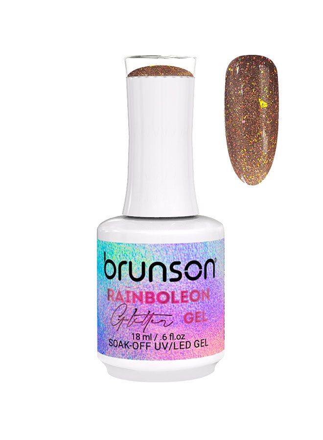 brunson Gel Nail Polish 18ml Long Lasting Chip Resistant Requires Drying Under UV LED Lamp Rainboleon Glitter Gel Soak Off UV LED Gel Polish BRGG09 - Image 1