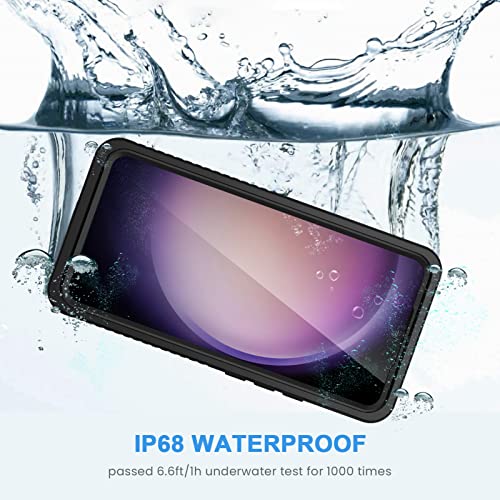 Lanhiem for Samsung Galaxy S23+ Plus Case, IP68 Waterproof Dustproof Case with Built-in Screen Protector, Rugged Full Body Shockproof Protective Cover for Galaxy S23 Plus 6.6 Inch, Black/Clear - Image 3