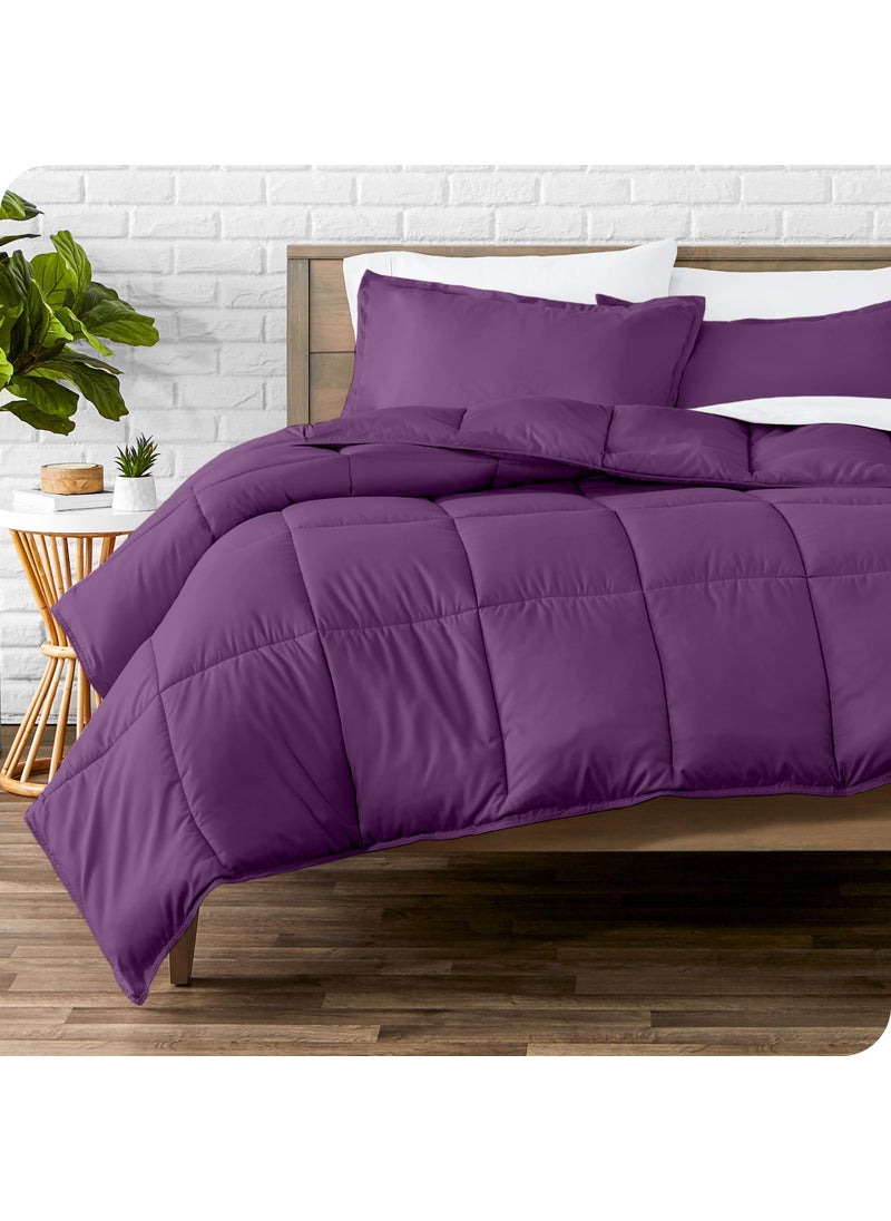 Bare Home Bare Home Comforter Set  TwinTwin Extra Long Size  UltraSoft  Goose Down Alternative  Premium 1800 Series  All Season Warmth TwinTwin XL Plum 