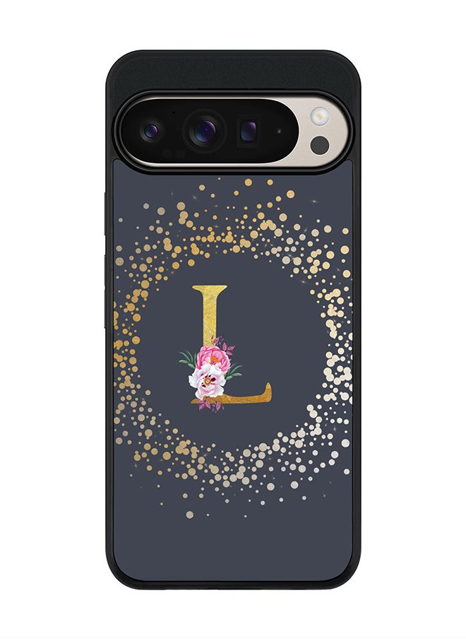 Stylizedd For Google Pixel 9 Pro XL Case,Slim fit Camera Protection, Shockproof Thin Phone cover - Custom Monogram Floral - L (Grey )  - Image 1
