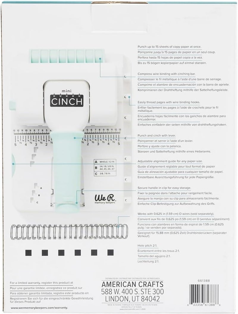 We R Memory Keepers Mini Cinch Bookbinding Machine - Small Craft Tool Compatible with Wire or Spiral Coils - Make Professional Books, Notebooks, Calendars, and Journals - Image 3