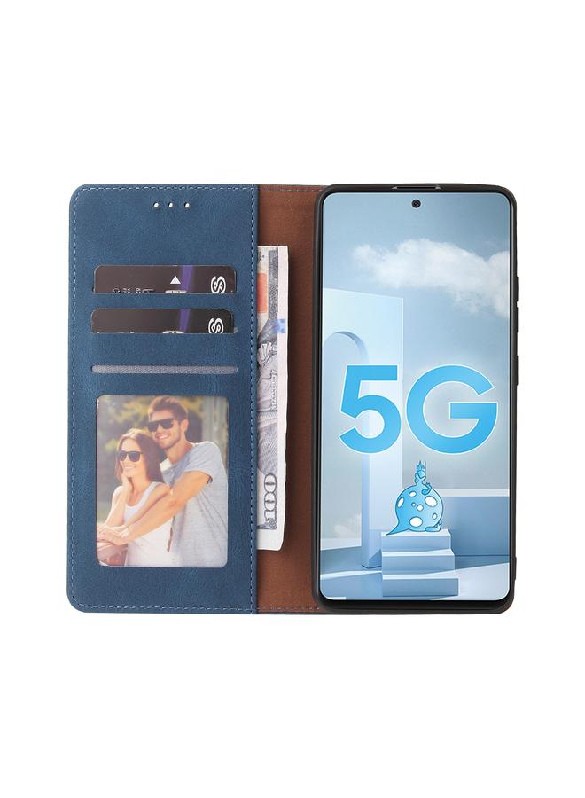 S-TOP Case For Samsung Galaxy A51 5G Simple Suction Closure Horizontal Flip Leather Case with Holder & Card Slot & Wallet - Image 4