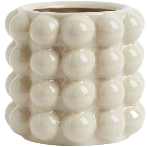 YANWE1 Bubble Vase Small Vase Beige Ceramic Vase Boho Vase Ceramic Flower Vase Vase for Decor Decorative Vase for Flowers Living Room Bedroom Office Fireplace Mantel Coffee Table 5 Inches