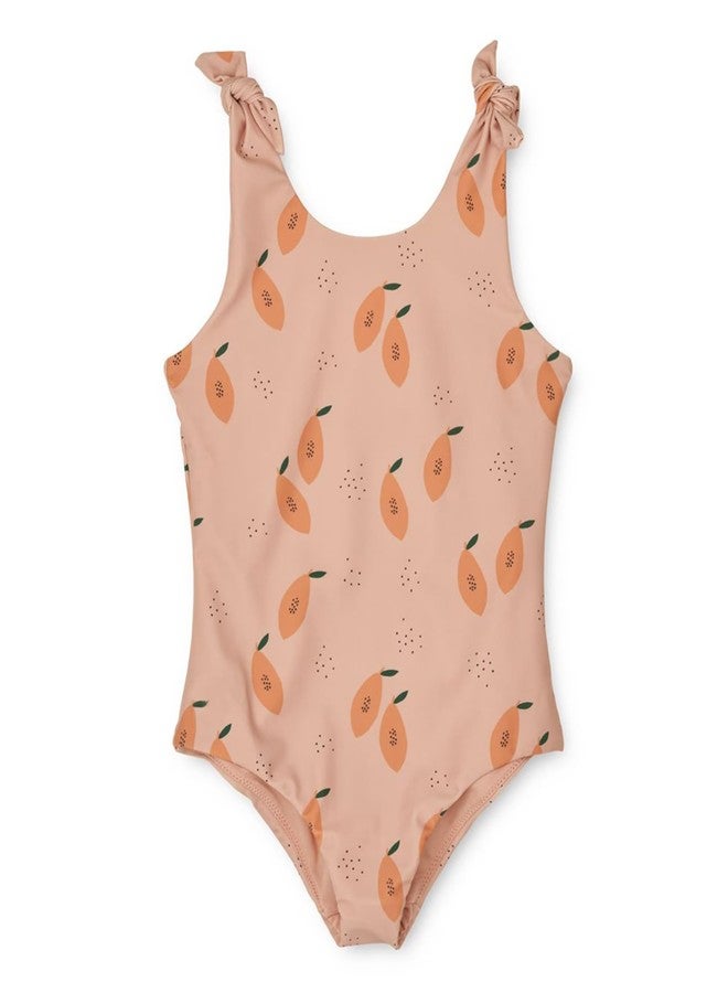 LDIOIF Toddler Girls One Piece Swimsuit Bowknot Bathing Suit Invisible Stitching Swim Suits Fruit Papaya Summer Swimwear 3-4T - Image 1
