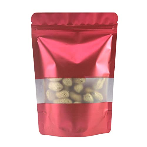 Deera Red Kraft Matte Ziplock Stand Up Pouch – 100x170mm Food Grade – Pack of 50 – Airtight Reusable – Dry Fruits Snacks Coffee Tea - Image 5