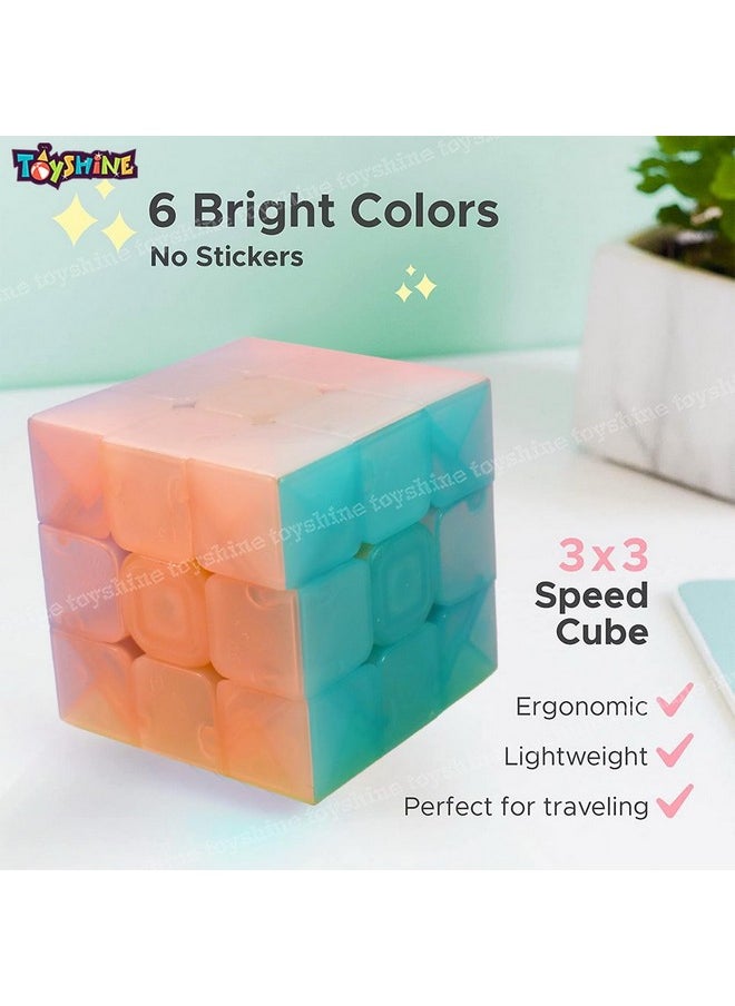 Toyshine Toyshine Qiyi 3x3 Jelly Speed Cube Stickerless 3x3x3 Magic Cube Puzzle Brain Teaser Toys Gifts for Kids Adults Challenge Magic Cube Puzzles Toys  - Image 4
