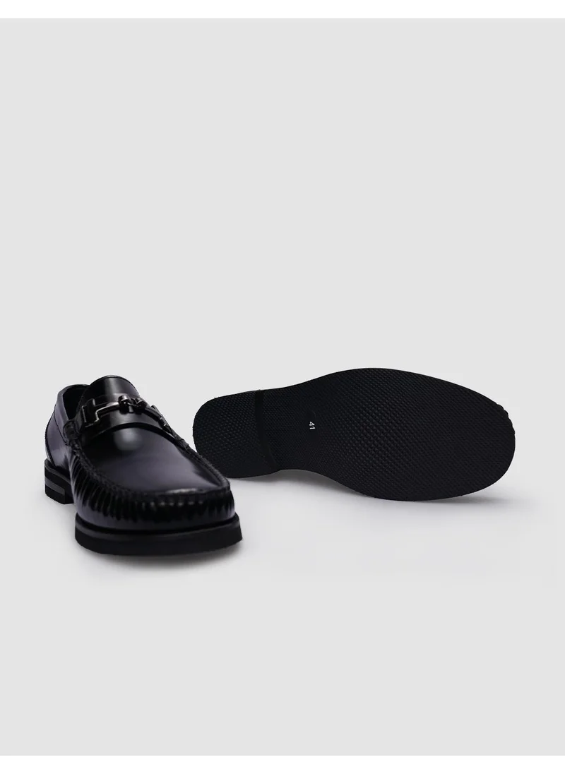 Cabani Black Buckle Men's Classic Shoes