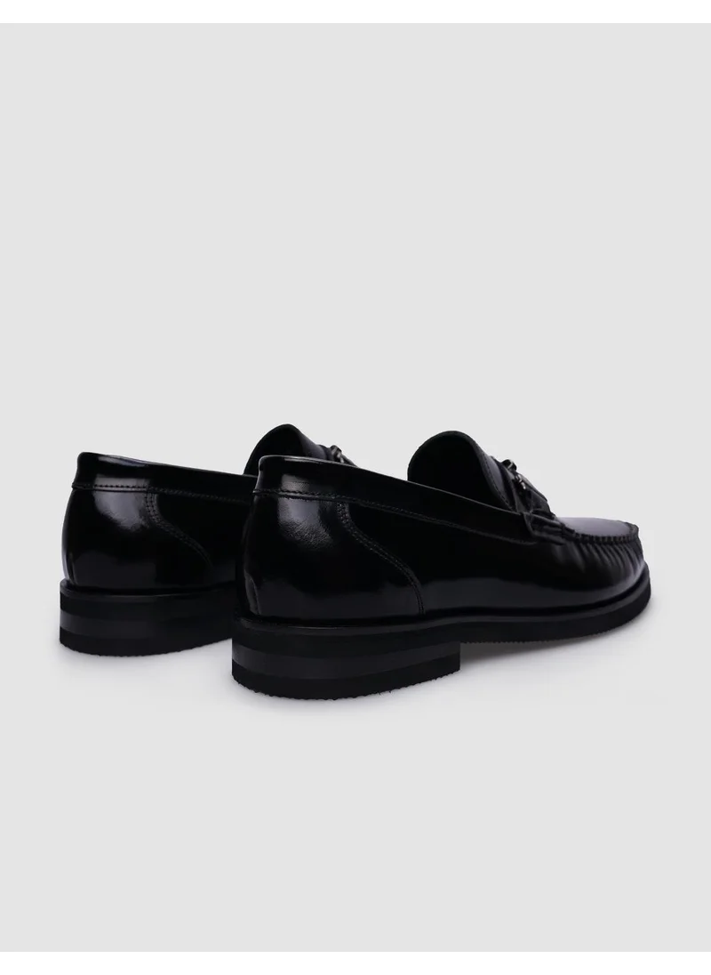 Cabani Black Buckle Men's Classic Shoes