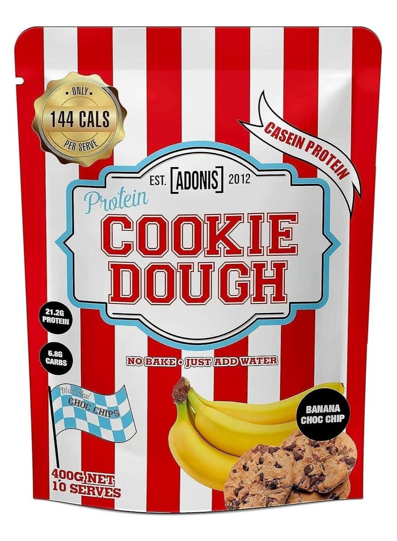 آدونیس عجين الكوكيز بالبروتين الكازين بنكهة الموز ورقائق الشوكولاتة - 400 جرام