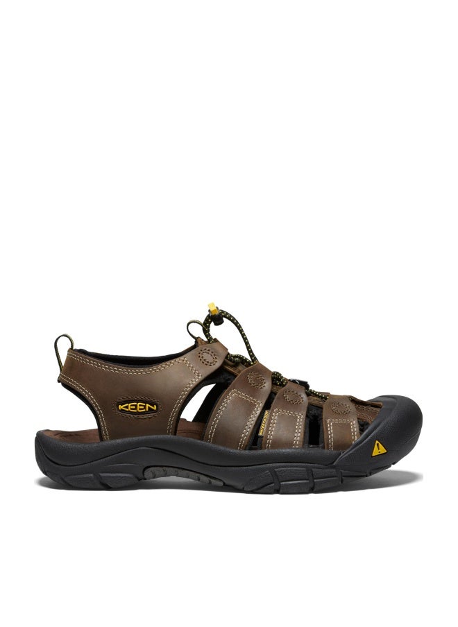 KEEN Men's Newport Closed Toe Leather Sandals, 8.5, Bison - Image 1
