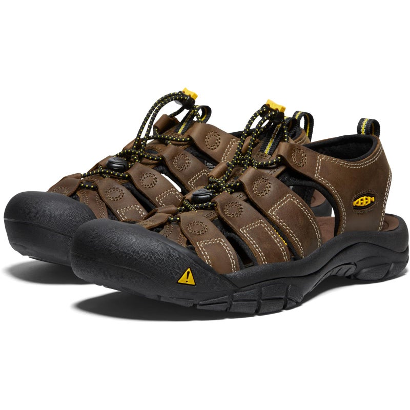 KEEN Men's Newport Closed Toe Leather Sandals, 8.5, Bison - Image 4