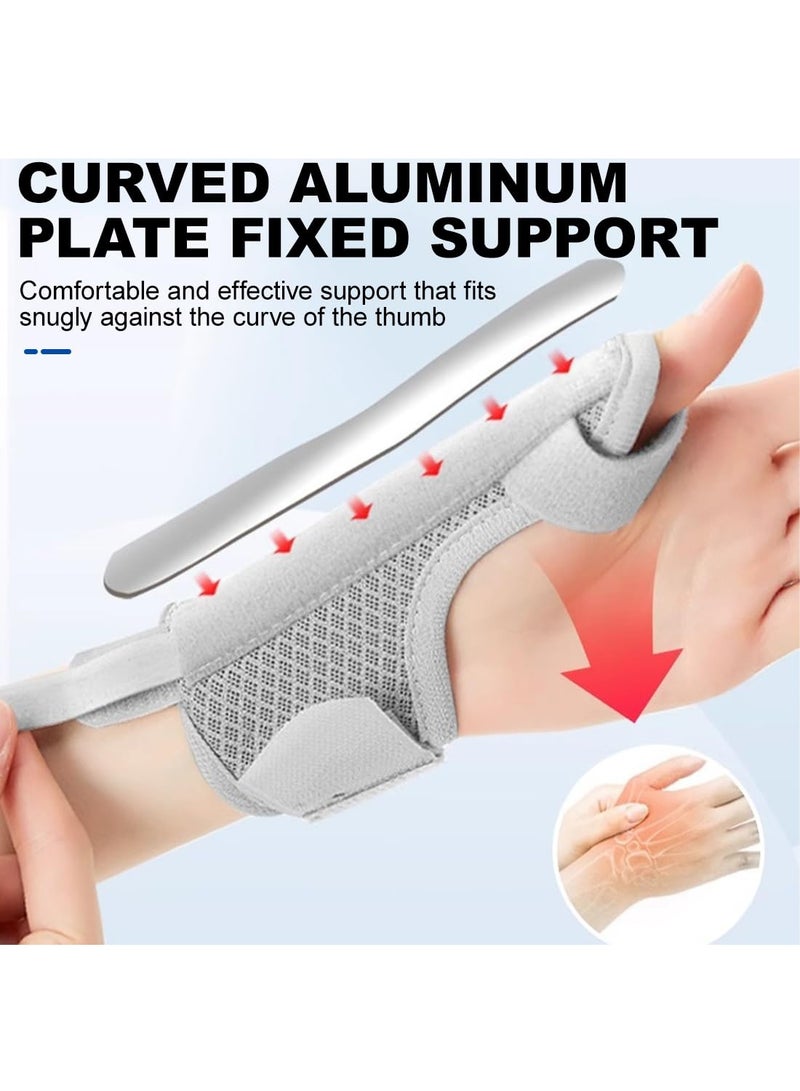 Eilimi Thumb Brace for Men and Women,CMC Joint Thumb Spica Splint for Pain Relief,Tendonitis, Thumb Wrist Stabilization Support for Right or Left Hand(A-Grey) - Image 2