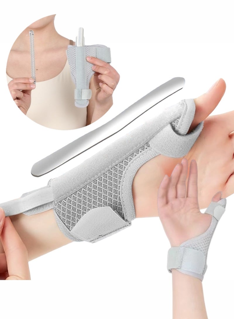 Eilimi Thumb Brace for Men and Women,CMC Joint Thumb Spica Splint for Pain Relief,Tendonitis, Thumb Wrist Stabilization Support for Right or Left Hand(A-Grey) - Image 1