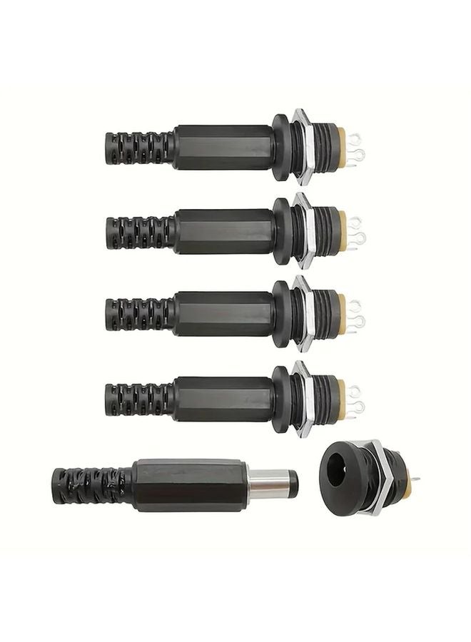 10 قطع 5 أزواج 5 5x2 1 مم مقابس طاقة DC أنثى للتركيب على اللوحة باللون الأسود البلاستيكي - Image 3