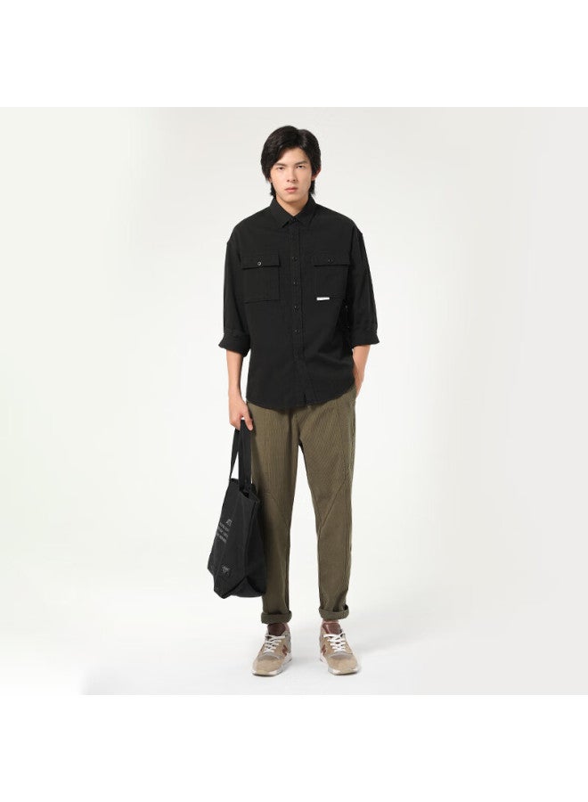 Markless Vintage Corduroy Pants Men Autumn Winter Loose Wrinkle-resistant Easy-care Casual Trousers Men's 3851 Brown 29 - Image 2