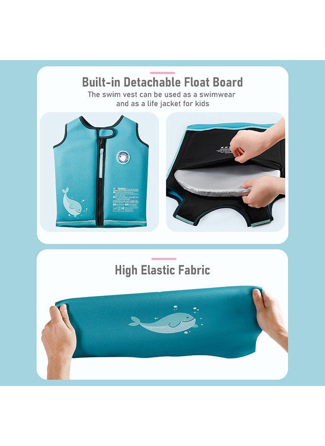 Mambobaby - Mambobaby Non-inflatable Kids Swim Vest Life Jackets for Kids Boys Girls Swim Vest with Detachable Float Board for Age 3-6 Years/ 28.7-61.7lbs - Image 1