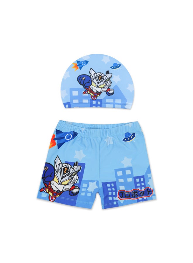 LORIA Children's Swimsuit Baby Cartoon Swimsuit Boy Swimsuit Medium And Large Children Hot Spring Swimming Trunks Swimming Cap Baby - Image 1