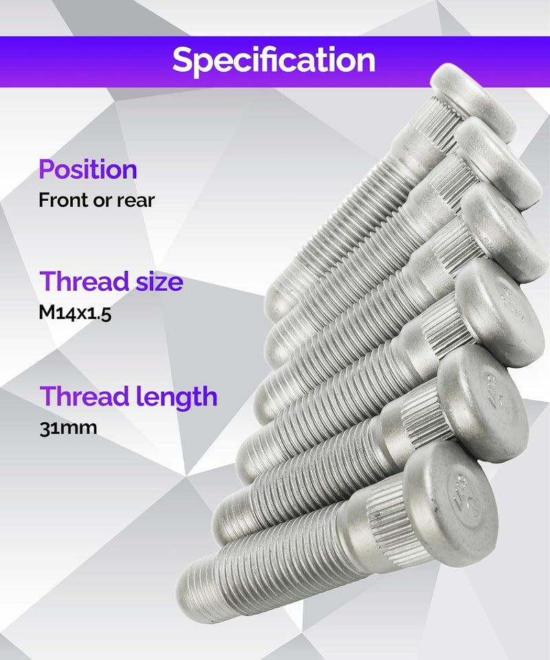 RACOONA 6PCS Serrated Wheel Studs - Image 4