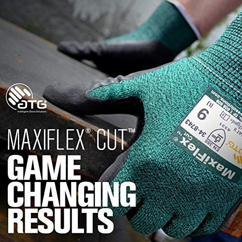 MaxiFlex 34-8743 Gloves Cut Resistant Nitrile Coated Work Green Nitrile Gloves - Image 5
