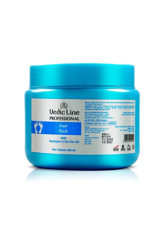 Vedic Line Vedic Line Revitalising Foot Pack, Reduce Roughness, Dryness With Tea Tree Oil & Eucalyptus Oil For Refresh Clean Feet, 400Ml 