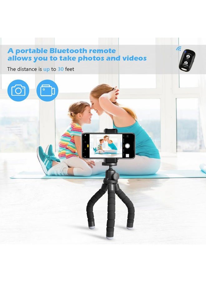 UBeesize Phone Tripod, Portable and Flexible Tripod with Wireless Remote and Clip, Cell Phone Tripod Stand for Video Recording, Medium - Image 2