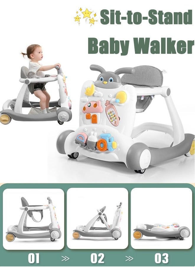 Optico - Sit-to-Stand Learning Walker Baby Push Walker with Musical Play Table Early Education Activity Center Baby Music Learning Toy Gift for Infant Boys Girls - Image 1