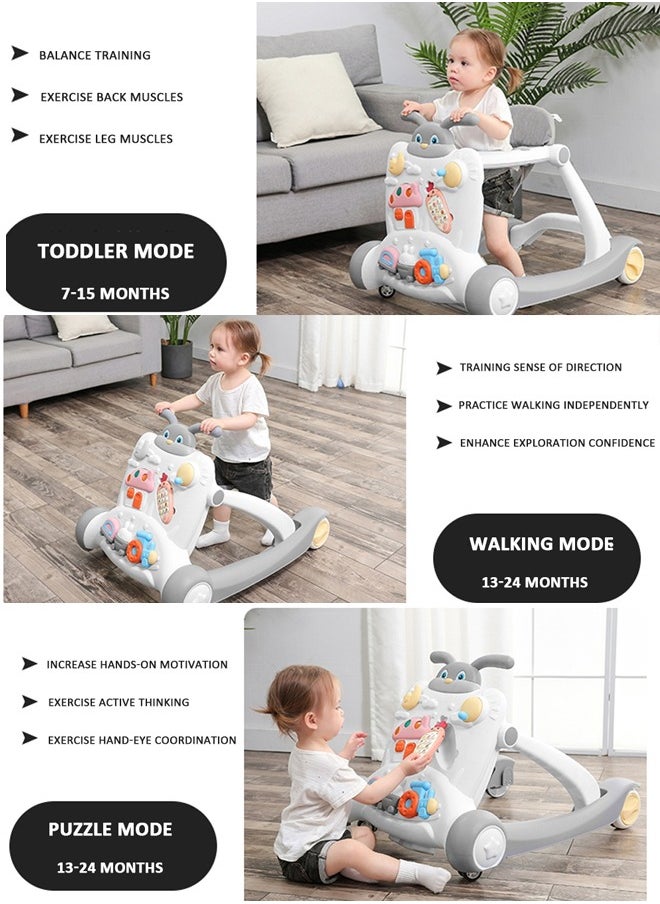 Optico - Sit-to-Stand Learning Walker Baby Push Walker with Musical Play Table Early Education Activity Center Baby Music Learning Toy Gift for Infant Boys Girls - Image 1