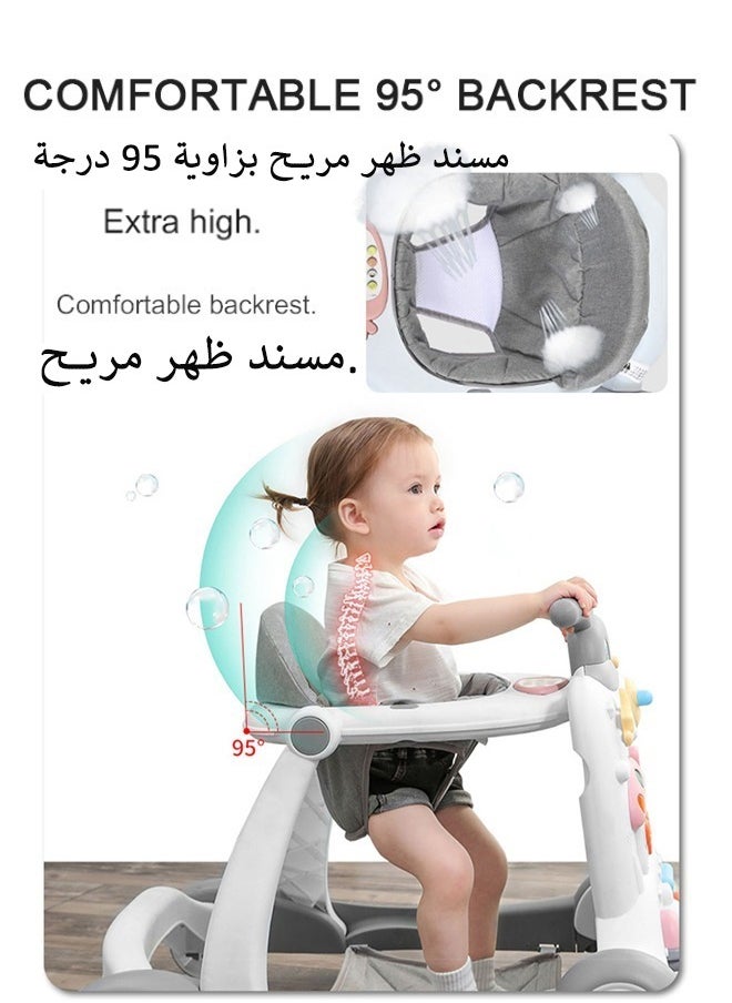Optico - Sit-to-Stand Learning Walker Baby Push Walker with Musical Play Table Early Education Activity Center Baby Music Learning Toy Gift for Infant Boys Girls - Image 1