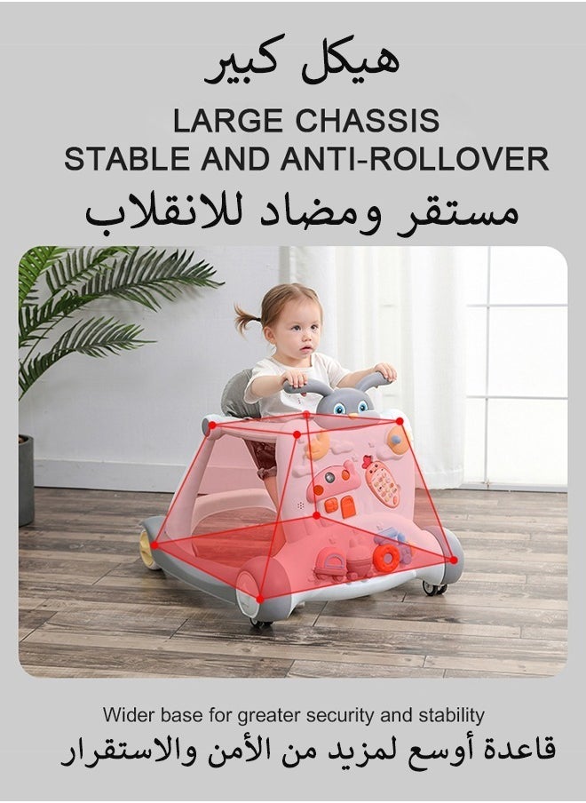 Optico - Sit-to-Stand Learning Walker Baby Push Walker with Musical Play Table Early Education Activity Center Baby Music Learning Toy Gift for Infant Boys Girls - Image 1