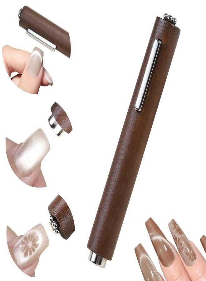KIRA Magnetic Nail Art Tool, Three-in-One Design, Professional Manicure Magnet, Brown - Image 1