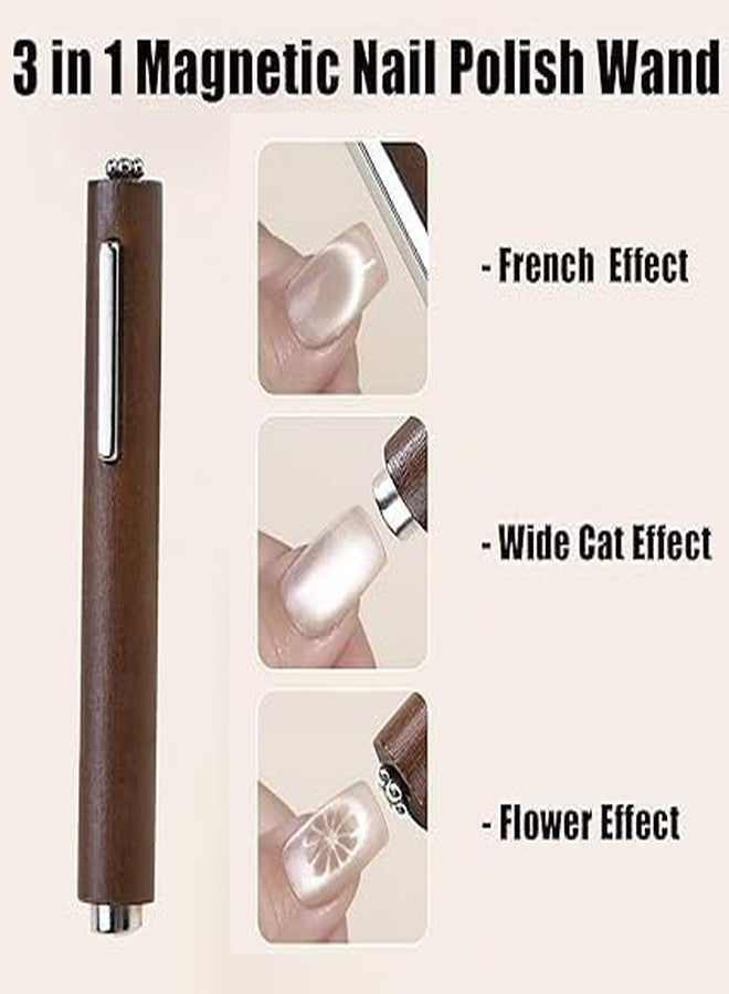 KIRA Magnetic Nail Art Tool, Three-in-One Design, Professional Manicure Magnet, Brown - Image 2