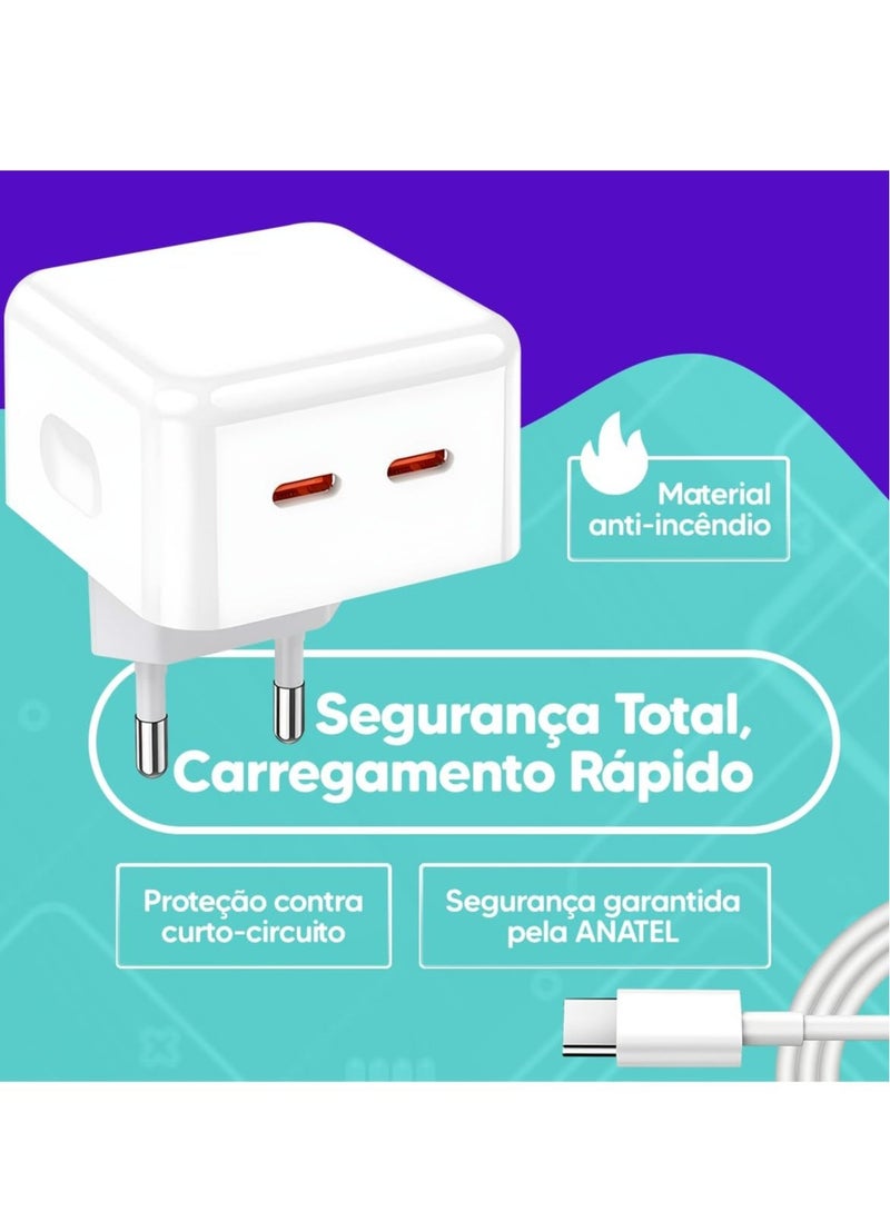 JAJEEK "NEW PD 50W Dual USB-C Charger with 2m Type-C Cable for iPhone 16 Pro Max" - Image 3