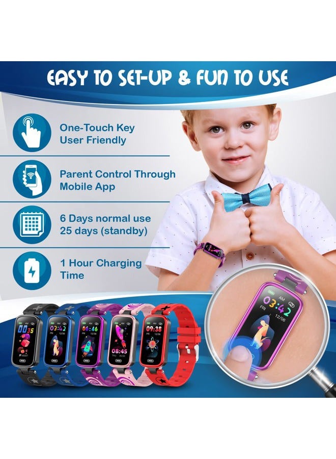 Inspiratek Kids Fitness Tracker for Age 5-16, 2022 Upgraded Kids Watch, Waterproof Pedometer with Sleep Monitor & Calorie Counter, Fitness Watch for Girls & Boys (Purple) - Image 4