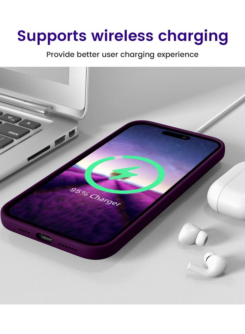 حافظة هاتف iPhone 15 pro ترقية غطاء سيليكون مقاوم للصدمات ومضاد للخدش (أرجواني) - Image 4