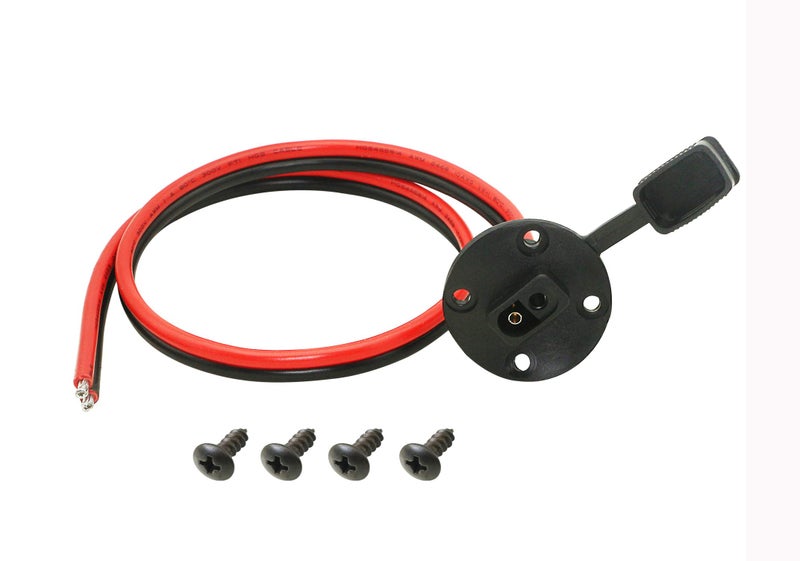CERRXIAN 55cm 10AWG SAE Socket Solar Weatherproof Sidewall Port DIY Cord, SAE Quick Disconnect Wire Harness Panel Mount Power Cable with Cap - Image 1