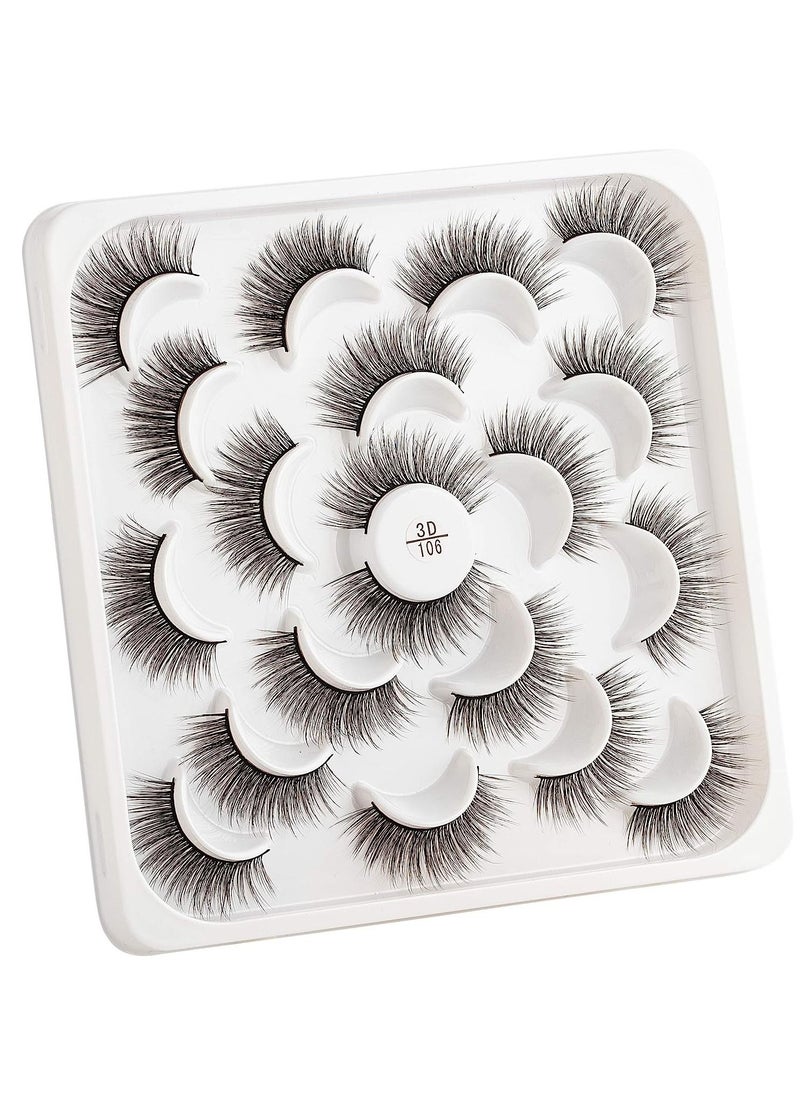 ORiTi False Eyelashes 10 Pairs Black Natural Full Eyelash for Women Easy to Stick on Upper Lash Line  - Image 1