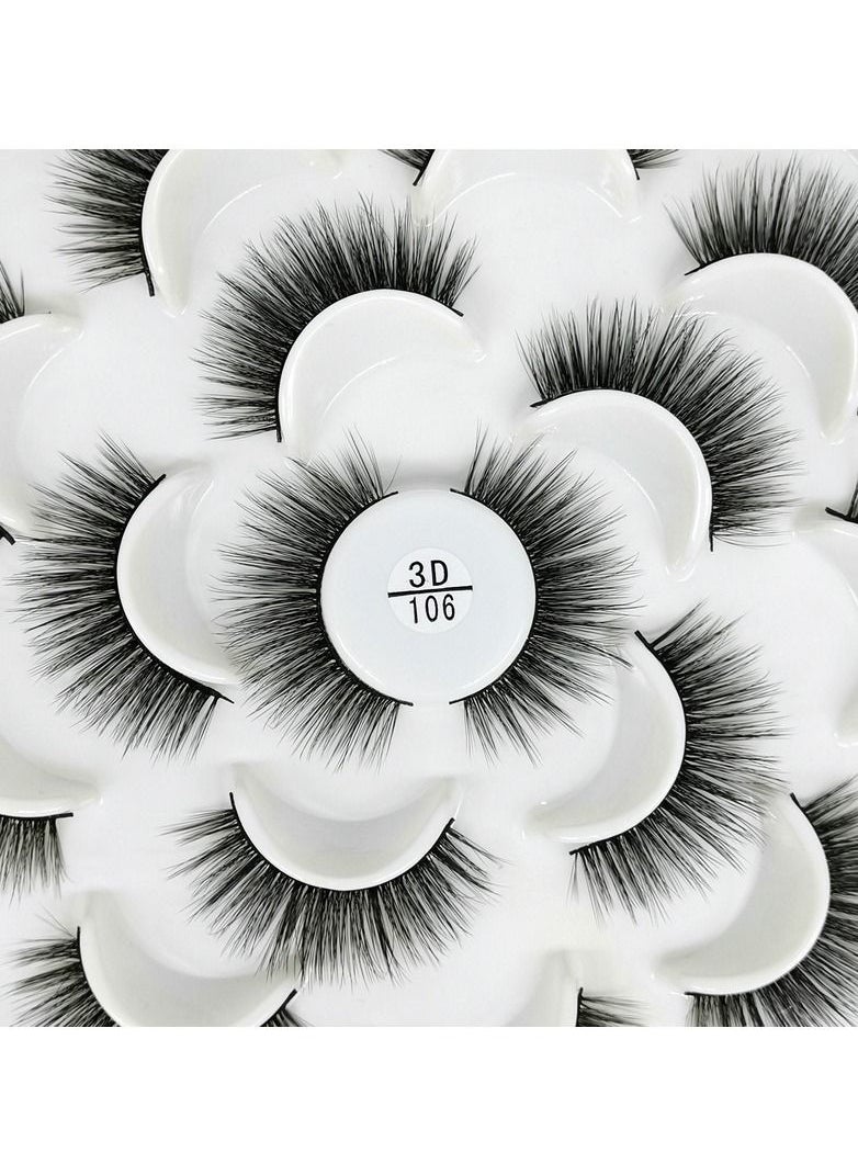 ORiTi False Eyelashes 10 Pairs Black Natural Full Eyelash for Women Easy to Stick on Upper Lash Line  - Image 5