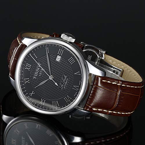 iStrap Leather Watch Band -Alligator Grain Embossed Pattern Calfskin Replacement Strap-Stainless Steel Deployment Buckle with Push Buttons-Bracelet for Men Women-18mm 19mm 20mm 21mm 22mm 24mm - Image 3