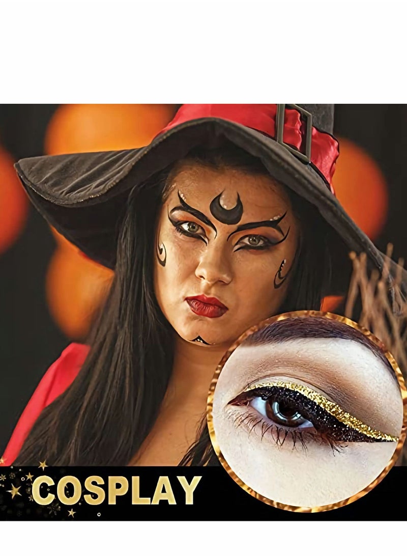 Y&D - Eyeliner Eyelash Stickers, 4 Pair Reusable Double Eyelid Tape Waterproof Stick on Eyeshadow Makeup Instant Outline Easy Quick Application Strip Stickers for Women Halloween - Image 1