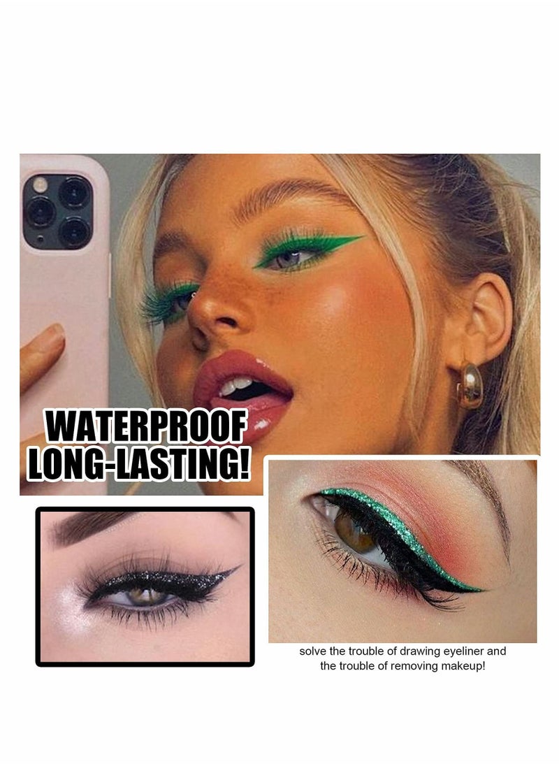 Y&D - Eyeliner Eyelash Stickers, 4 Pair Reusable Double Eyelid Tape Waterproof Stick on Eyeshadow Makeup Instant Outline Easy Quick Application Strip Stickers for Women Halloween - Image 1