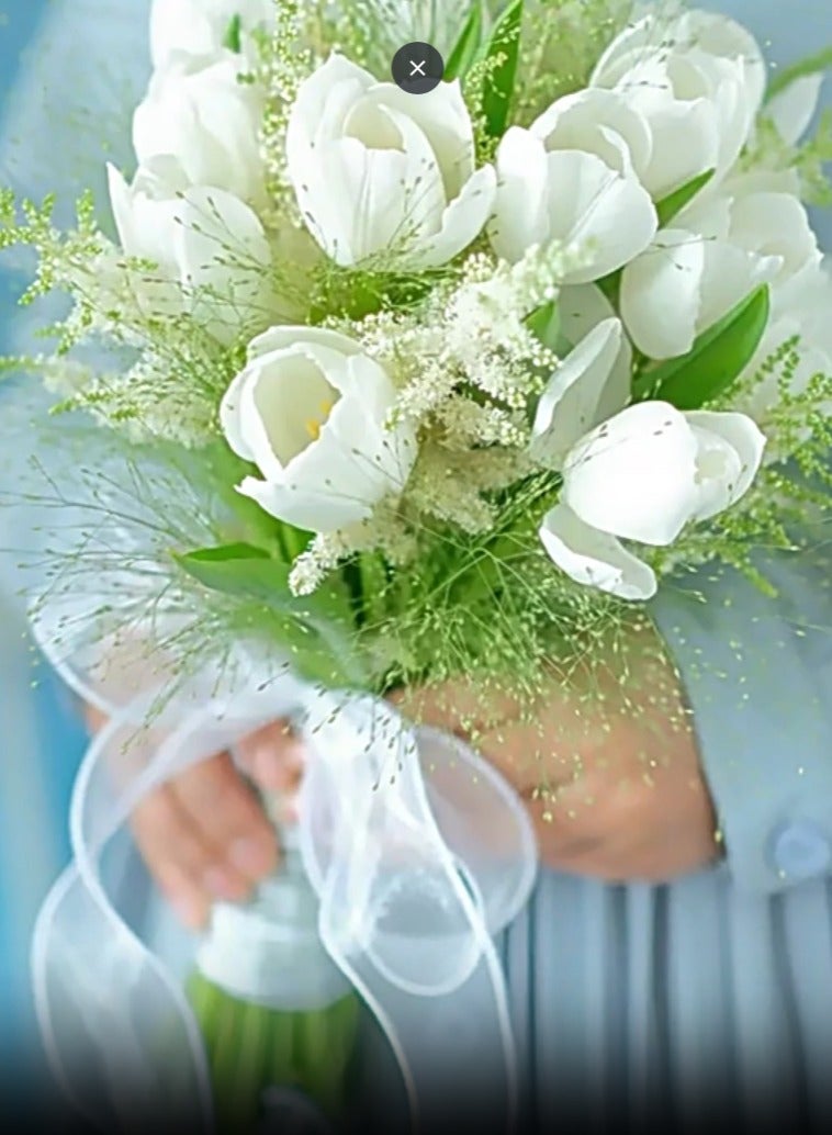 5قطع شريط السمك الأبيض الذيل الساتان لفة 1.57 بوصة × 10 ياردة ل DIY Cake Decoring, Bridal Bouquet Wraping, صناعة قوس اليد - Image 2