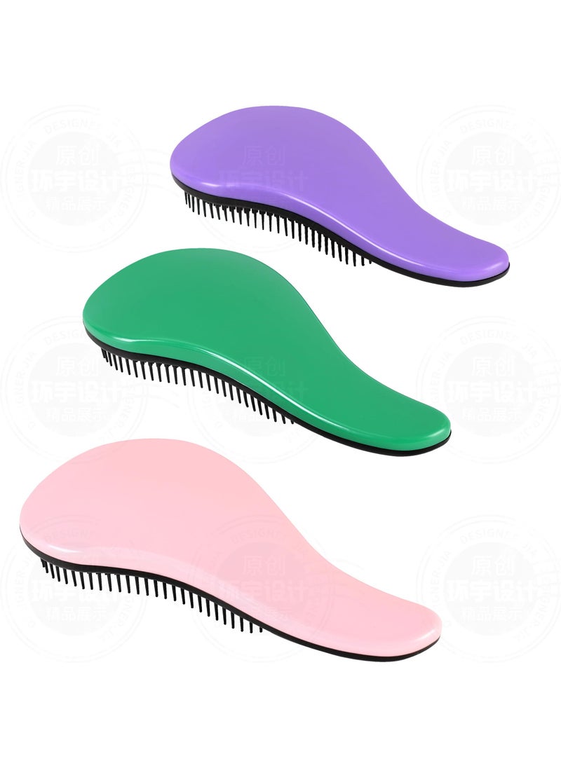 79STYLE - 79STYLE 3pcs Detangler Brush Tangle Free Hair Brushes For Kids Knot Free No Pain Detangling Kids Hair Brush Combs For Curly Fine Hair (Size 7.4 Inch -Purple) - Image 1