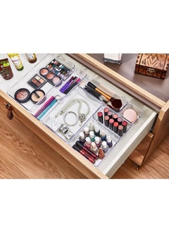 Boz House 7 Piece Kitchen & Make-up Drawer Modular Organizer Organizer Transparent  - Image 1
